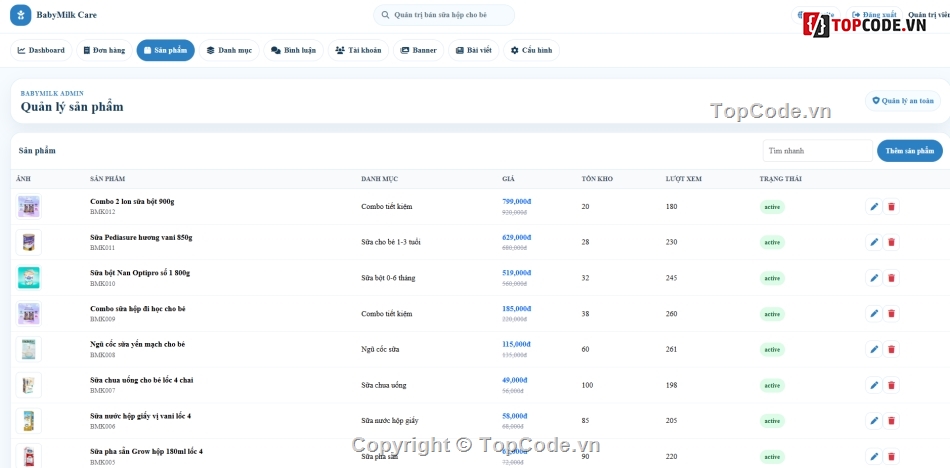 website,bán website,web bán sữa